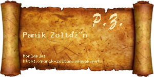 Panik Zoltán névjegykártya